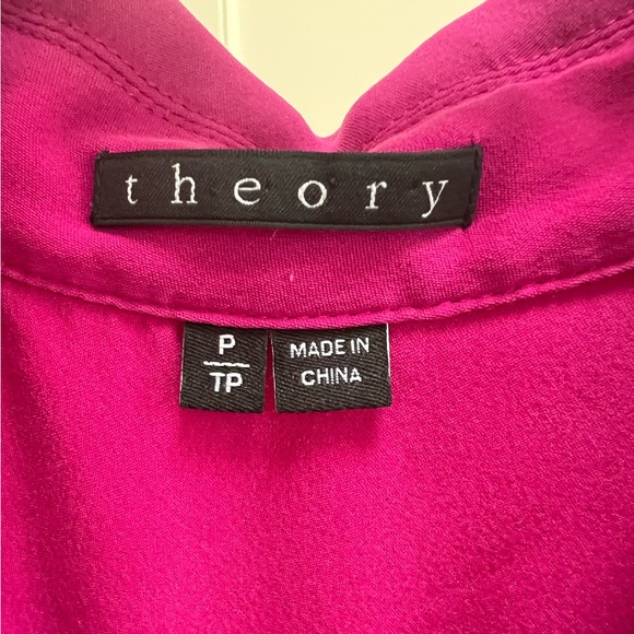 Theory Hot Pink Short-Sleeve Blouse - Picture 3 of 3